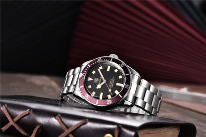 2026 New Mens Watches BENYAR Retro Red Mechanical Automatic luxury watch for men Waterproof Luminous Stainless steel wristwatch