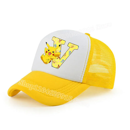 Pokemon Pikachu Baseball Cap Cartoon Anime Popular Letters Print Kids Hat Summer Athleisure Adjustable Parent-child Hats Gift