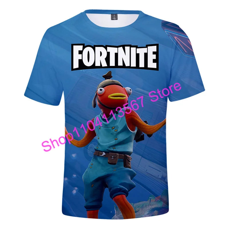 Christmas 3D T-shirt Zero Triggerfish Fortnite T-Shirt, Competitive Game Streetwear for Kids, Boys and Girls, Harajuku Teen Tees