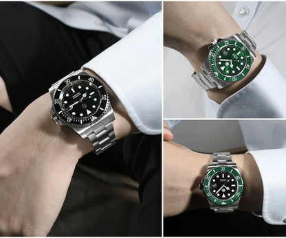 San Martin Verbesserte Version 40mm Water Ghost Diver Watch Herren Luxus-Automatikuhr Mechanische Uhr Saphir Wasserdicht 200m SN0017