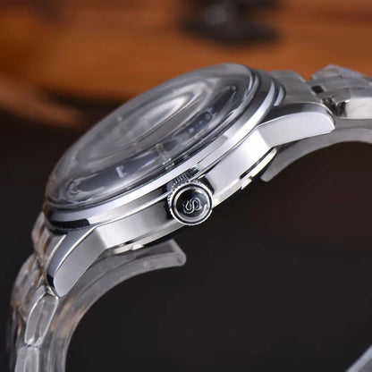 Seiko's new men's and women's business mechanical wristwatch, casual classic stainless steel strap, fashionable couple's watch