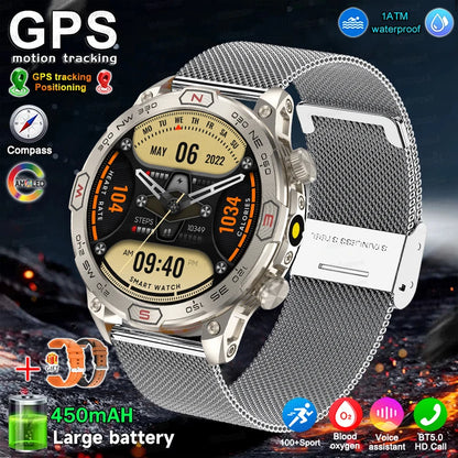 Men's Fashion Outdoor Sport GPS Smart Watch with AMOLED HD Screen, Heart Rate Monitor, and Waterproof Features