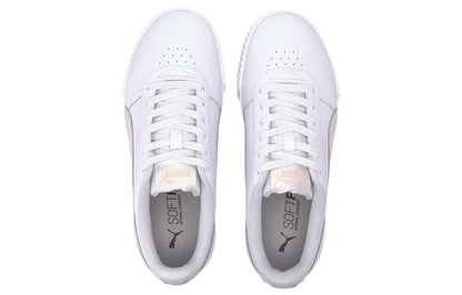 Baskets Puma Carina en cuir blanc rose 370325-10
