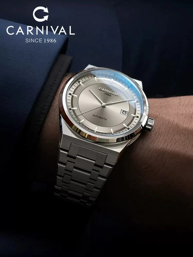 CARNIVAL Mens Mechanical Watch Brand Luxury Sapphire NH36 Movement Automatic Wrist Watches 50m Waterproof for Men Reloj Hombre