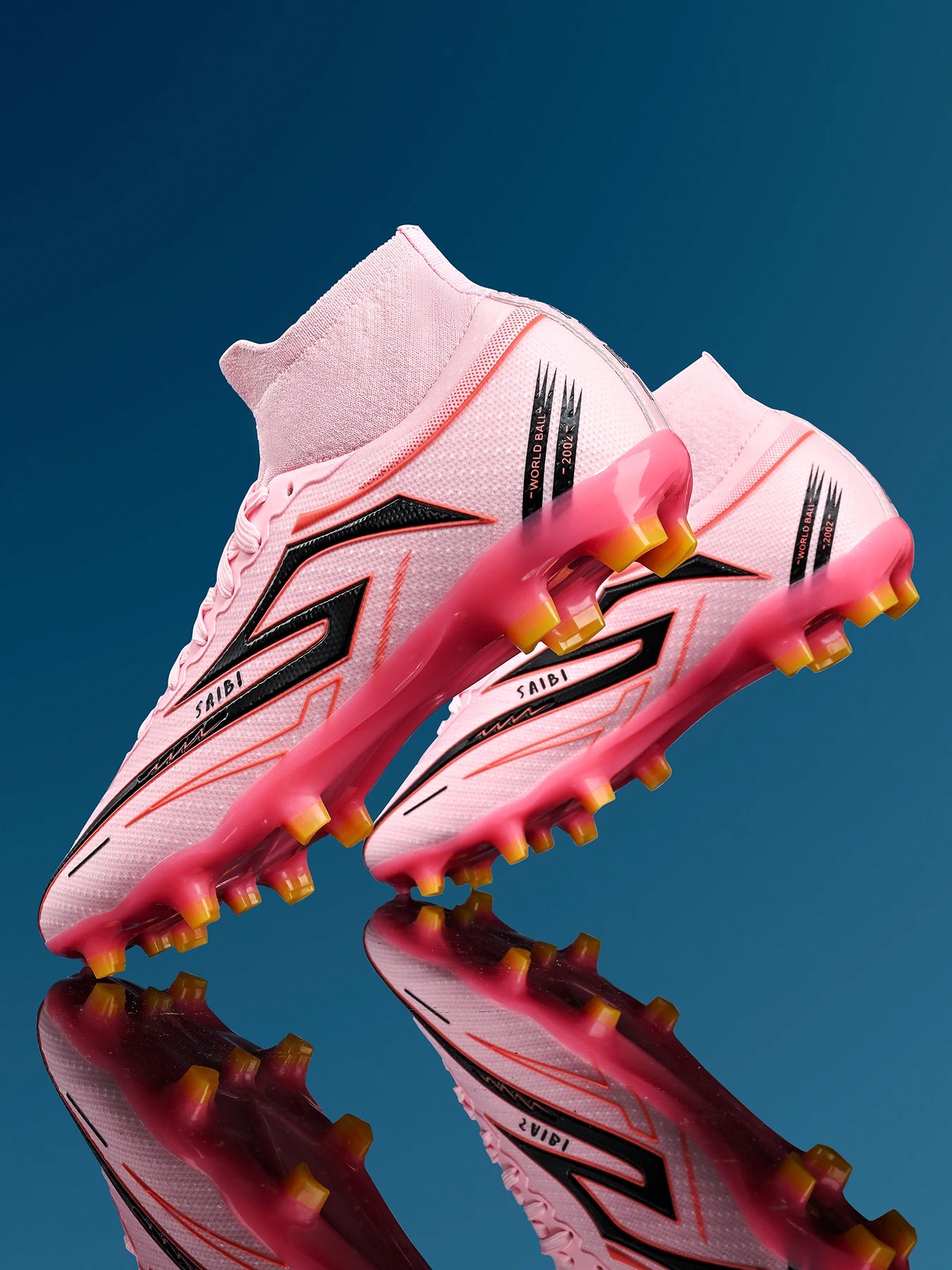 AG/FG Long Studs Soccer Shoes, PU Fabric Mixed Upper, TPU Sole Wear-Resistant Anti-Slip, Men Women Kids Youth Outdoor Sports