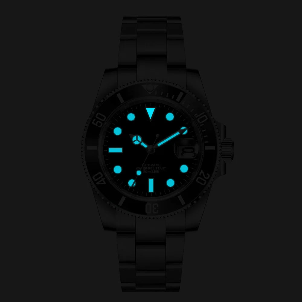 Customized Logo Reloj Men's Mechanical Automatic Wristwatch NH35 Movement 40mm Dial 100M Waterproof Sapphire Glass DIY Corgeut