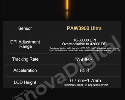ATK Dragonfly A9 Ultimate belaidė žaidimų pelė A9 Air PAW3950, itin lengva ergonomiška e. sporto FPS žaidėjų pelė CSGO A9 Ultra