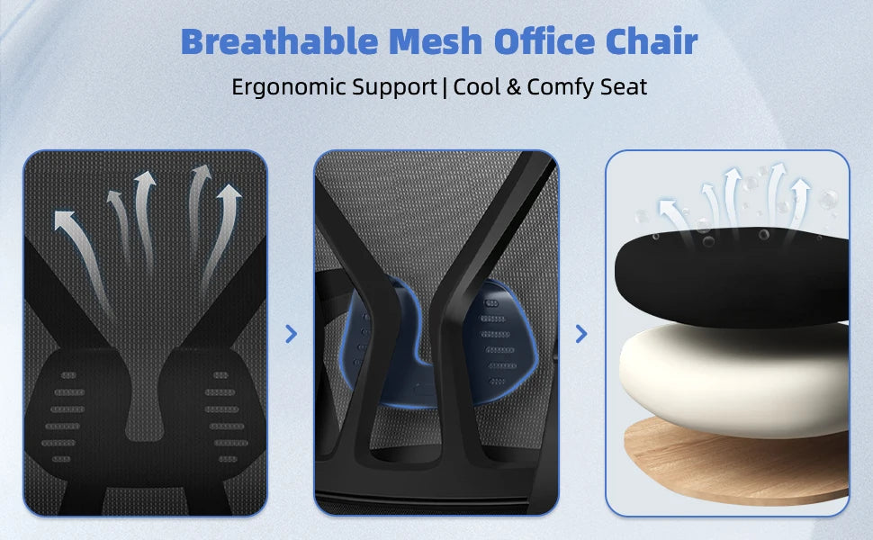 Daccormax Office chair Ergonomic Reclining 90°-125°,Desk chair with Lumbar Support,Computer chair Adjustable,living room chairs