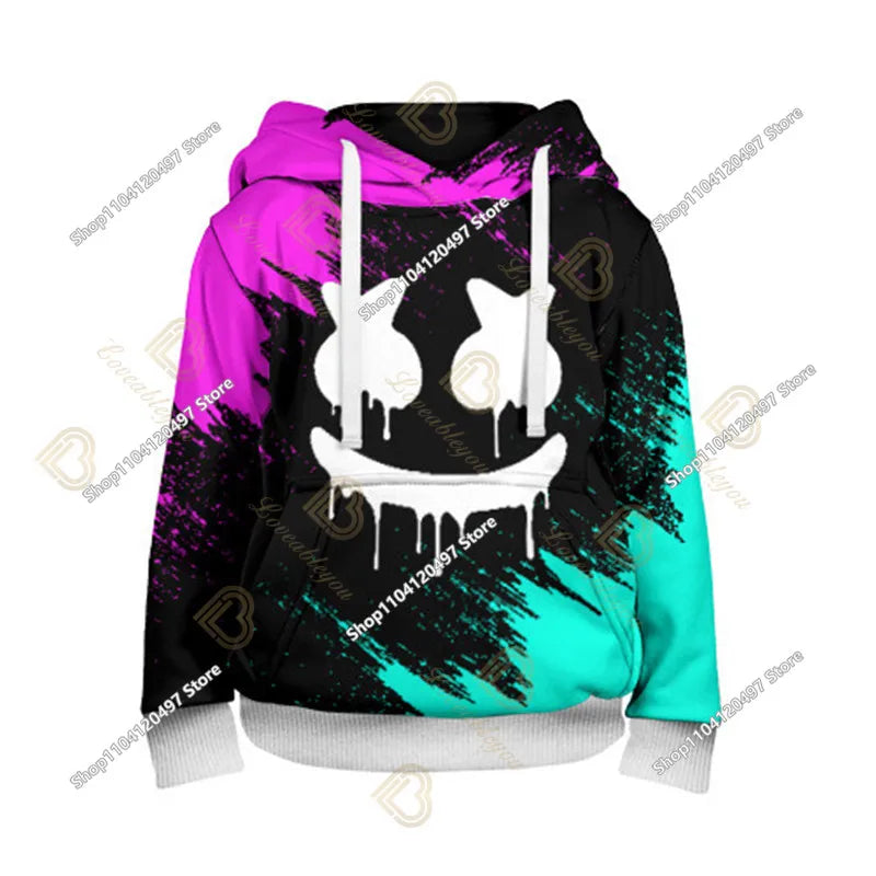 Sweatshirt com Capuz Battle Royale para Crianças, Fortnite, Meninos e Meninas, Estampado com Desenhos Animados, Pullover Infantil, Streetwear Harajuku, Primavera/Inverno