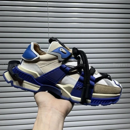 Size 35-46 Women Men Sports Shoes High Quality Patchwork Casual Sneakers Lace Up Fashion Platform Sports Running Shoes Hot
