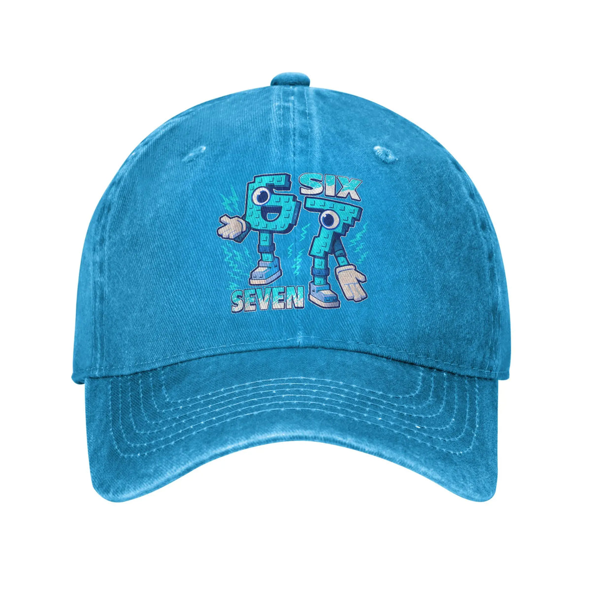 Vicces mém 67 Six Seven 6 7 olasz Brainrot baseball sapka, napozáshoz és szabadtéri sportokhoz, mosott trucker sapka, férfi klasszikus dizájnú baseball sapka