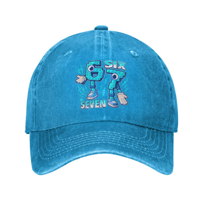 Vicces mém 67 Six Seven 6 7 olasz Brainrot baseball sapka, napozáshoz és szabadtéri sportokhoz, mosott trucker sapka, férfi klasszikus dizájnú baseball sapka