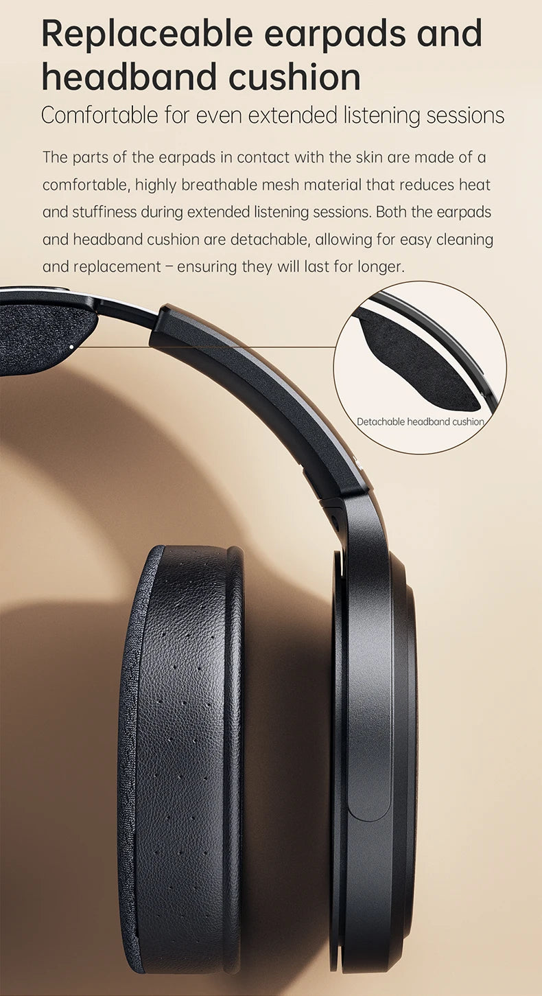 Auscultadores Audiófilos Over-Ear Magnéticos Planares FiiO JT7 – Driver 95x86mm, Headset HiFi com Fio 4.4mm e 3.5mm
