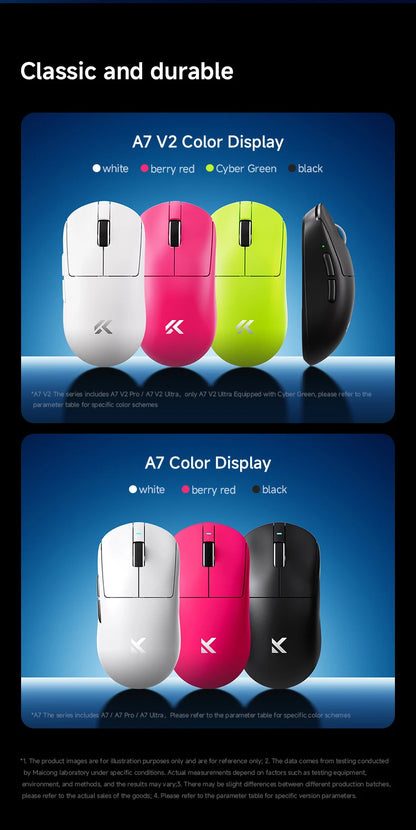 MCHOSE A7 V2 Ultra/Pro Lightweight Wireless Gaming Mouse Dual 8000Hz PAW3950 TI 42000DPI Mice For PC E-sports Gamer