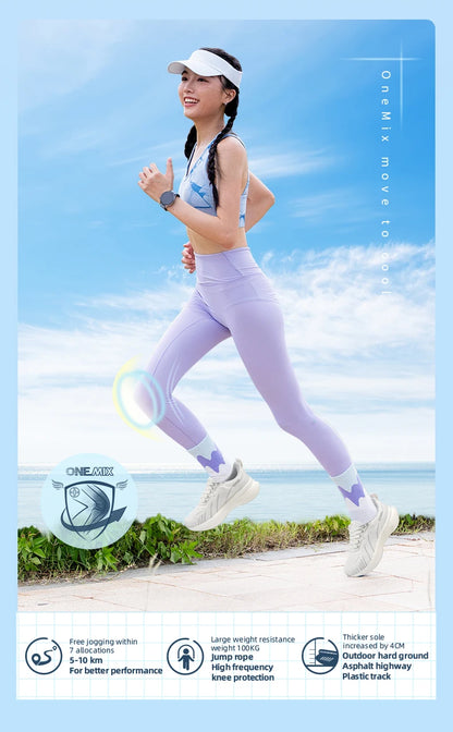 ONEMIX Women Sneakers Black Breathable Running Shoes for Woman 2024 Designer Free Shipping Pink Fashion Damping Sports Shoes