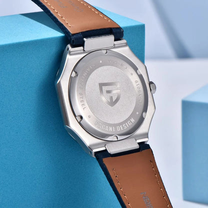 Nuovo orologio di lusso quadrato PAGANI DESIGN 2026 da uomo al quarzo, vetro zaffiro AR, movimento giapponese, luminoso, in acciaio 316L all steel