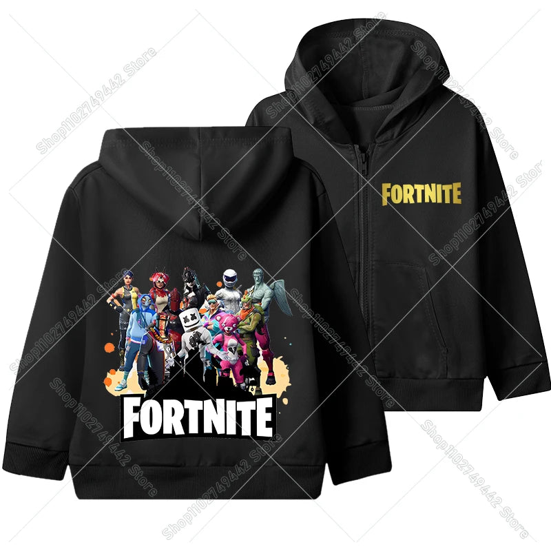 Hot Game Fortnites Zipper Hoodies Kids Hooded Jacket Children Thin Sweatshirt Autumn Long Sleeve Boy Clothing  Casual Hood Coat