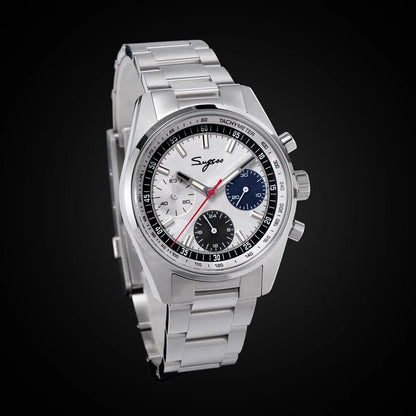 Sugess Mens Watch 38mm Chronograph Mechanical Wristwatches Tianjin Gooseneck Movement Sapphire Crystal Roulette Dial S465 new