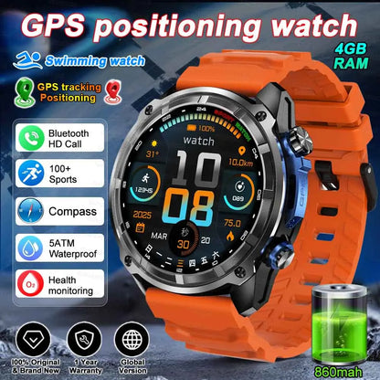 2026 New Military Smart Watch GPS Track Compass Altimeter Bluetooth Calling 860mAh Battery DTG1 Men Outdoor Sports SmartWatch
