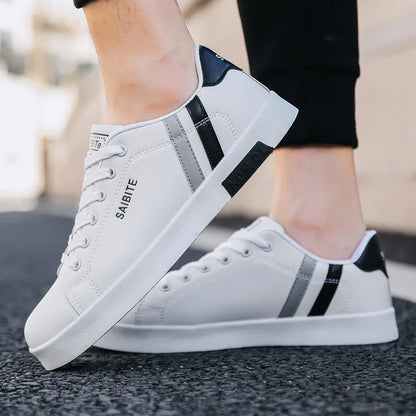 Men's Casual Skateboarding Shoes White Outdoor Leisure Sneakers Breathable Walking Shoes Flat Shoes Chaussure Homme 39-48