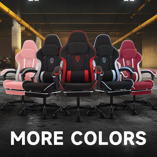 Gaming Chair with Footrest Gamer Chairs Ergonomic with Lumbar Cushion Headrest Gaming Chair Height Adjustable Computer Chair