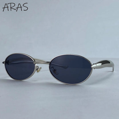 Sexy Small Oval Punk Sunglasses Women 2026 Luxury Vintage Steampunk Metal Frame Sun Glasses For Ladies Trendy Traveling Shades