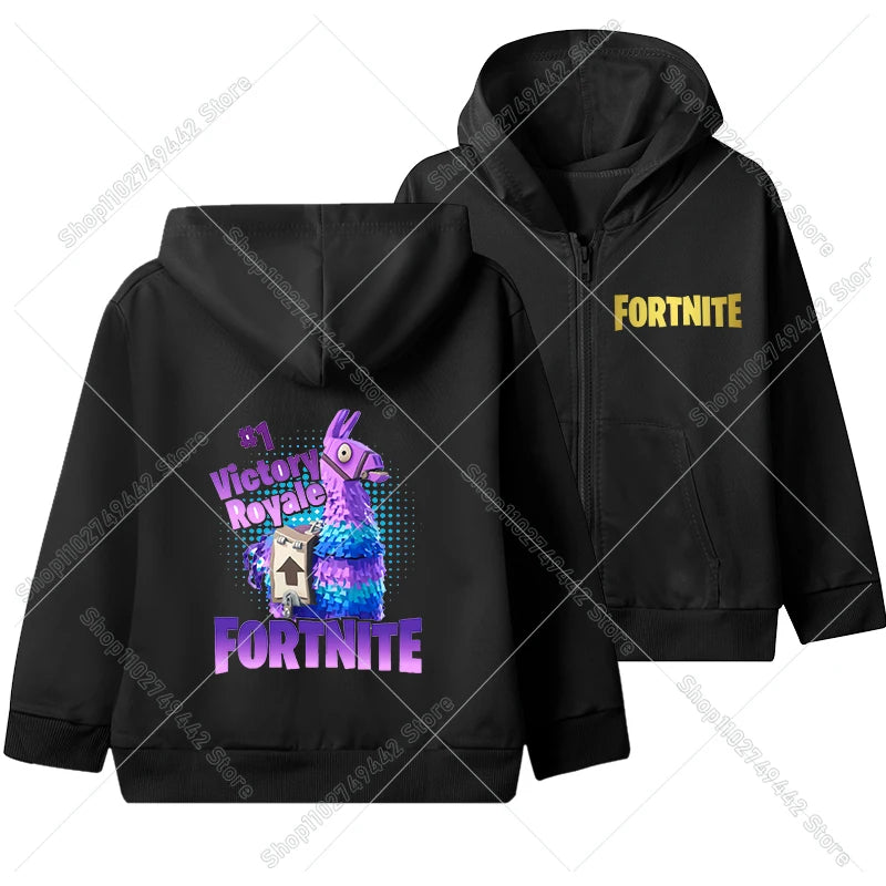 Hot Game Fortnites Zipper Hoodies Kids Hooded Jacket Children Thin Sweatshirt Autumn Long Sleeve Boy Clothing  Casual Hood Coat