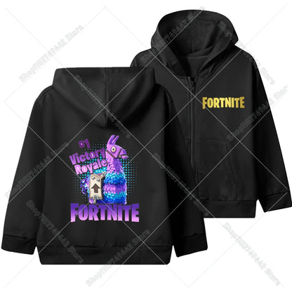 Hot Game Fortnites Zipper Hoodies Kids Hooded Jacket Children Thin Sweatshirt Autumn Long Sleeve Boy Clothing  Casual Hood Coat