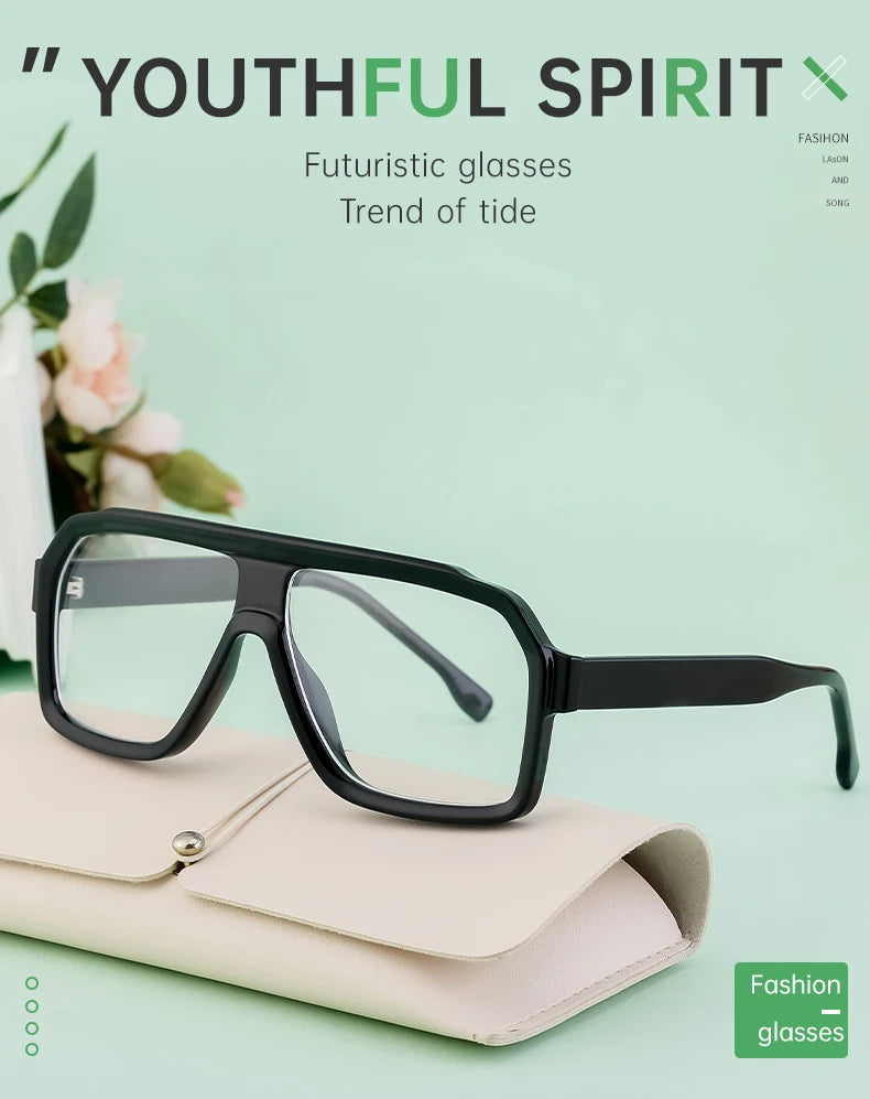 Classic Oversized Square Sunglasses Men 2026 Luxury Brand Trendy Metal Big Frame Goggles Eyewear Stylish Sun Glasses For Ladies