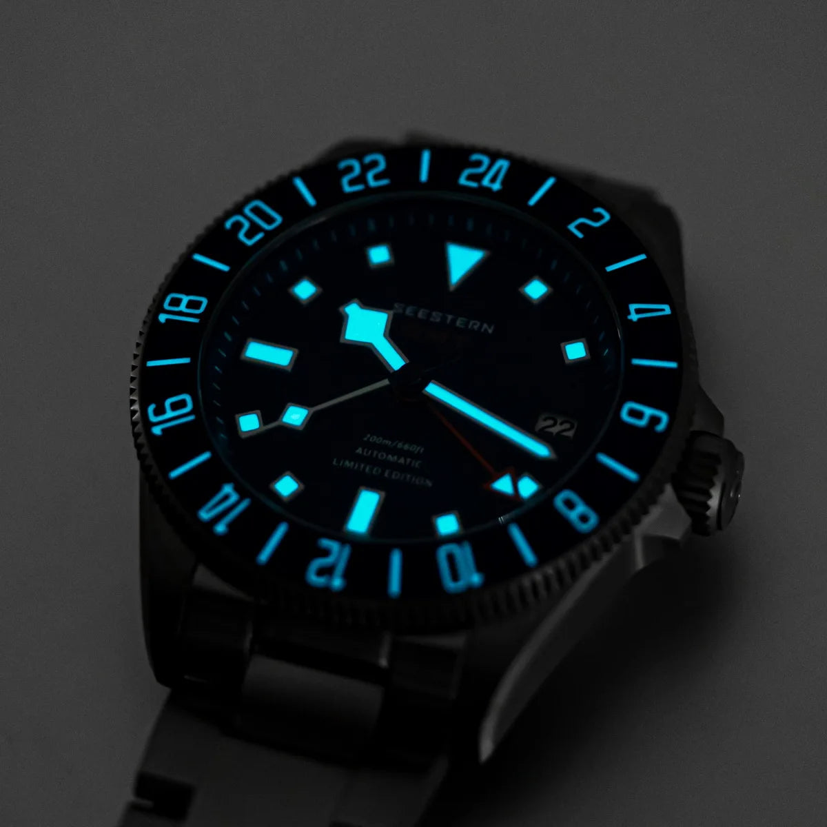 SEESTERN Titanium Diver Men of Watch GMT Automatic Mechanical Wristwatch NH34 Movement Sapphire Crystal 200M Waterproof Lume New