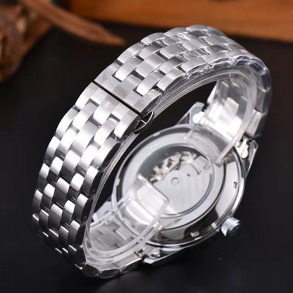 Seiko's new men's and women's business mechanical wristwatch, casual classic stainless steel strap, fashionable couple's watch