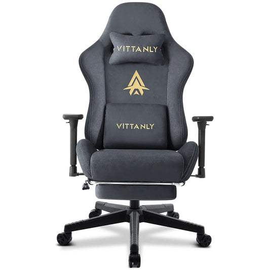 HAPIHAPPY Fashion Gaming Chair Genuine Computer Office Chair with Pocket Spring Cushion Linkage Armrests and Footrest Game Chair