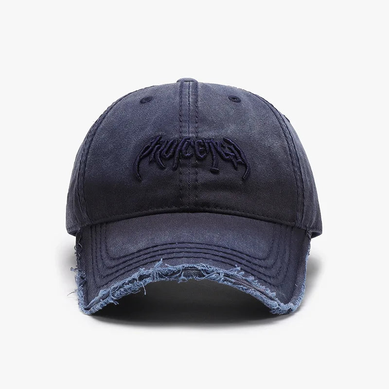 Letter Three-dimensional Embroidery Soft Top Rough Edge Men's BaseballCap European and American Fashion Versatile Cap Adjustable