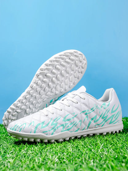 Chaussures de football TF multi-terrain adaptables, en tissu PU respirant et doux pour la peau, semelle en caoutchouc antidérapante, stabilité optimale pour l'entraînement quotidien