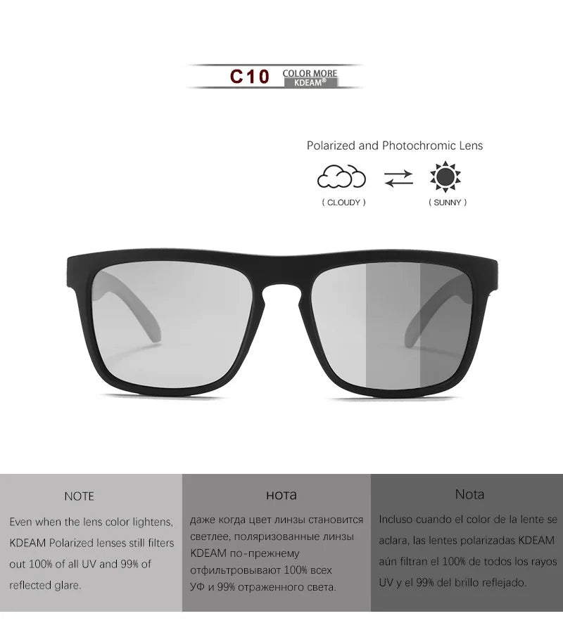 Outdoor Sport Square Myopia Lens Prescription Sunglasses Men Polarized Driving Anti-Glare Myopes Lunettes 0 -0.5 -0.75 To -6.0