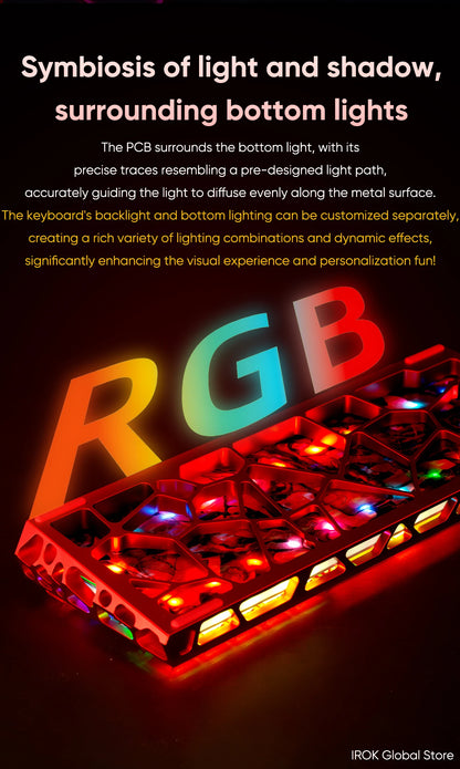 IROK MG63 Hollow Aluminium Gaming Magnetic Mechanical Keyboard 60% RT0.001mm 8KHz 0.07ms 512K RGB Hot Swap Wired Gamer Keyboard