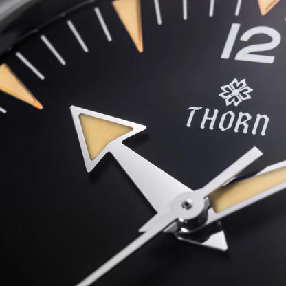 Thron T026 38mm  Watch Sapphire Crystal 316L Stainless Steel PT5000/Swiss Ronda Automatic Movement Vintage Style Men's Watch