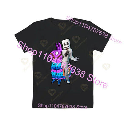 T-shirt Peely Fortnite girocollo estiva a maniche corte, top streetwear Battle Royale per abbigliamento casual