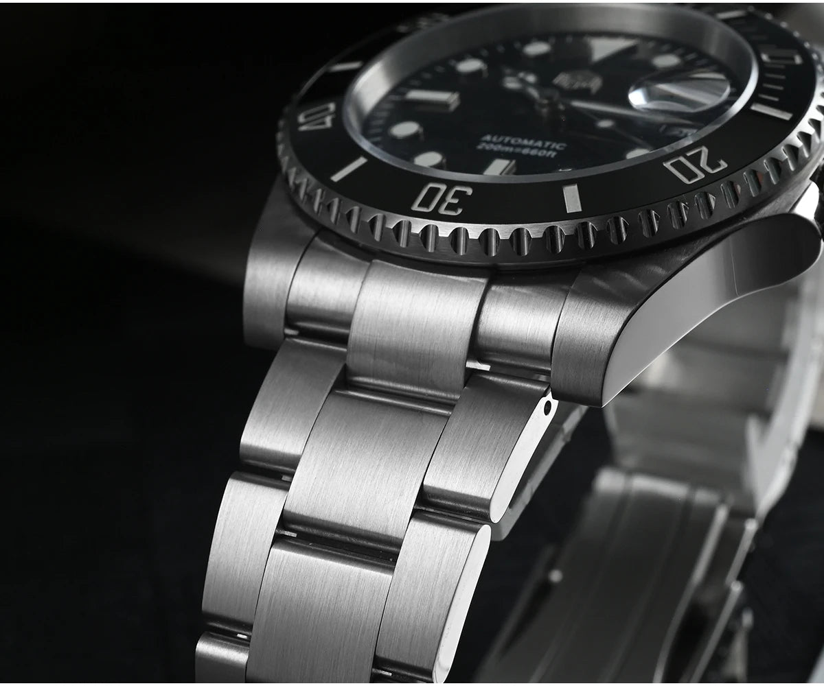 San Martin 40mm Water Ghost PT5000 Automatic Men Diving Watch Business Mechanical Sapphire Waterproof 20Bar Luxury BGW-9 SN0017D