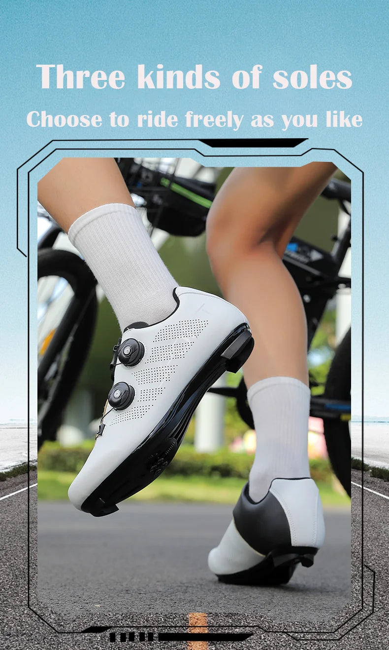 Scarpe da ciclismo ultraleggere, traspiranti e leggere, suole rigide compatibili SPD per allenamento e competizioni su bici da strada e mountain bike