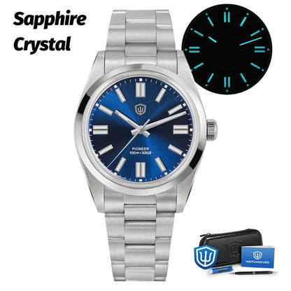 Watchdives WD1016 V3 36Mm Vintage Watch VH31 Sweep Quartz Watches Man Enamel Blue K1 Bubble Mirror Sapphire Lumes 10Atm Relojes