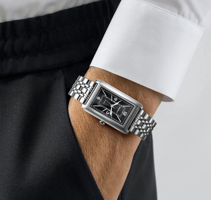 Montre carrée pour homme BERNY – Mouvement à quartz, cadran à chiffres romains, affichage luminescent, boîtier en acier inoxydable 316L – Montre rectangulaire élégante et décontractée