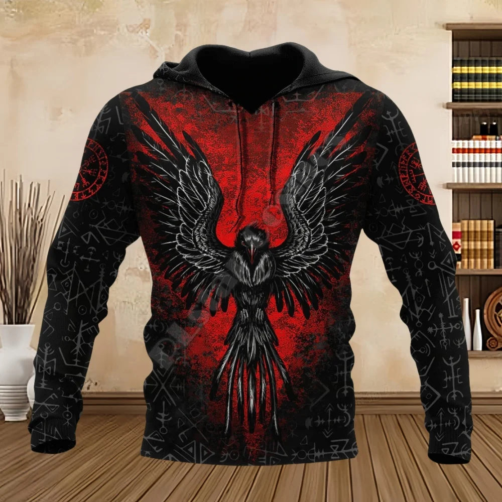 Sweatshirts med tatoveringsdrage, forår og efterår, 3D-print, hættetrøjer til mænd, langærmede unisex streetwear-sweatshirts, casual sweatshirts til mænd