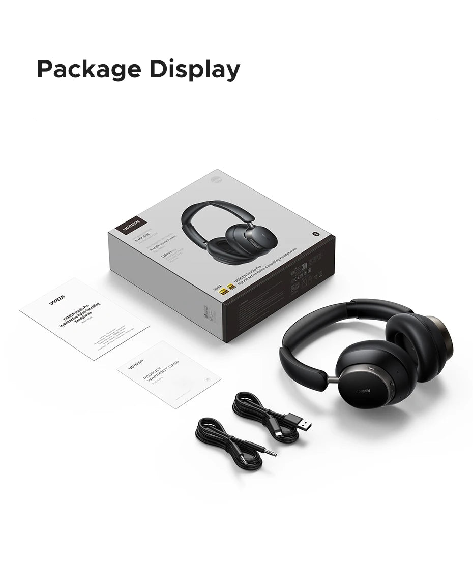 UGREEN Studio Pro 48dB ANC Kabellose Kopfhörer – Bluetooth 6.0 Hi-Res LDAC Over-Ear-Kopfhörer mit 120H Wiedergabezeit