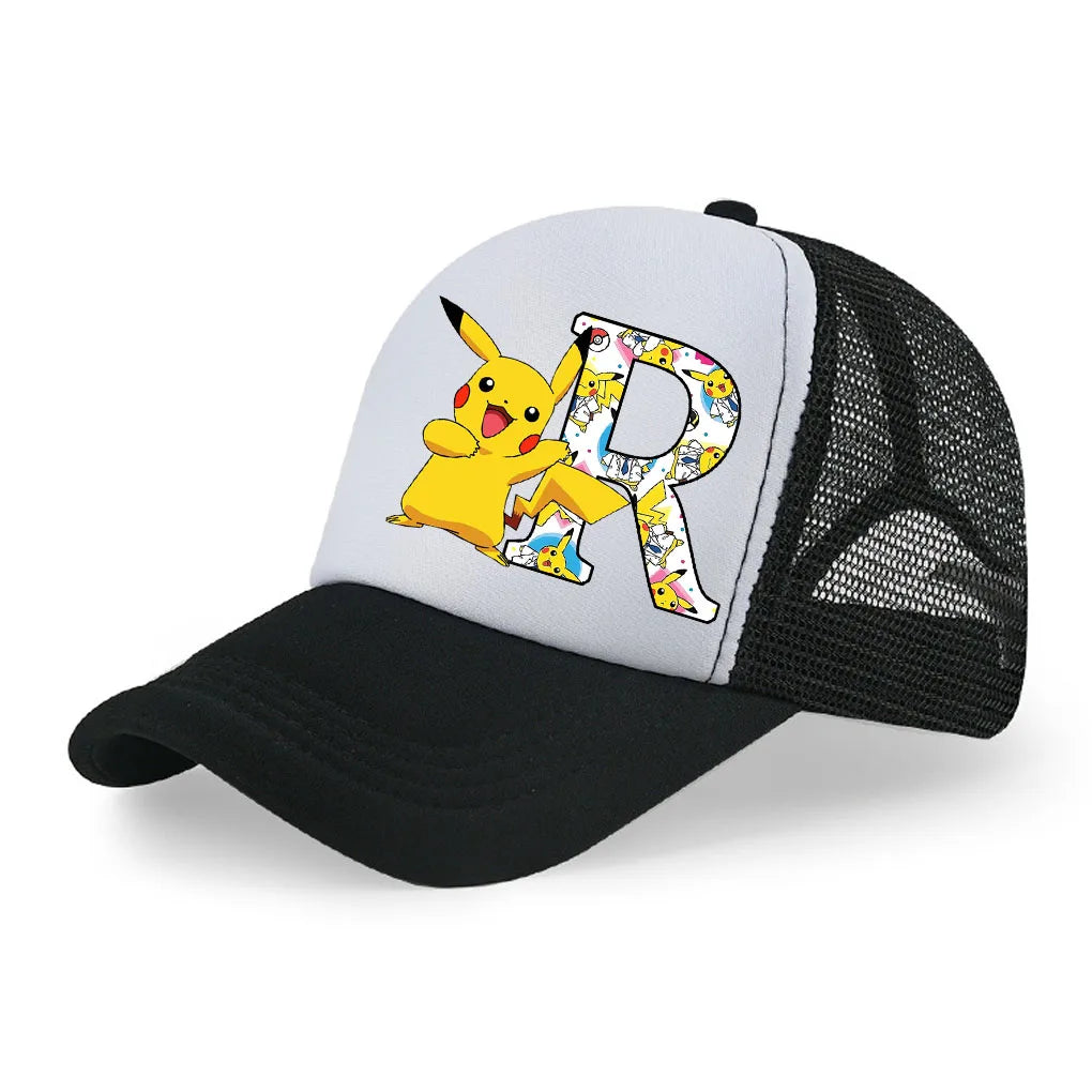 New Pokemon Letters Baseball Caps Cartoon Casuals Hat Sports Sun Breathable Hat Adjustable Peaked Cap Birthday Gifts