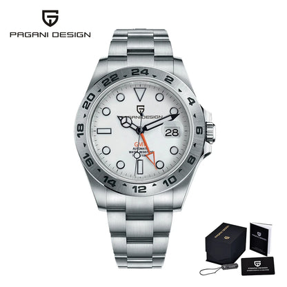 Pagani Design PD1682 Men’s GMT Watch 42mm Automatic Mechanical DG5833 Sapphire Crystal Stainless Steel Waterproof Black Vintage