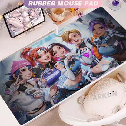 Moderna velika FPS 900x400 anime gaming djevojka Overwatch podloga za prijenosno računalo i ured, mekana gumena podloga za stol, XXL gaming podloga za miš