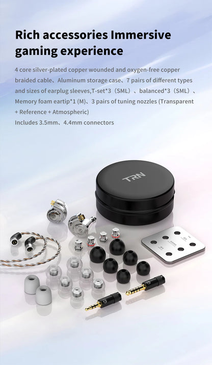 Monitores intraaurales TRN Conch Lucky Bag – Auriculares HiFi con cable, dinámica de diamante DLC y filtros de boquilla de afinación para Xiaomi