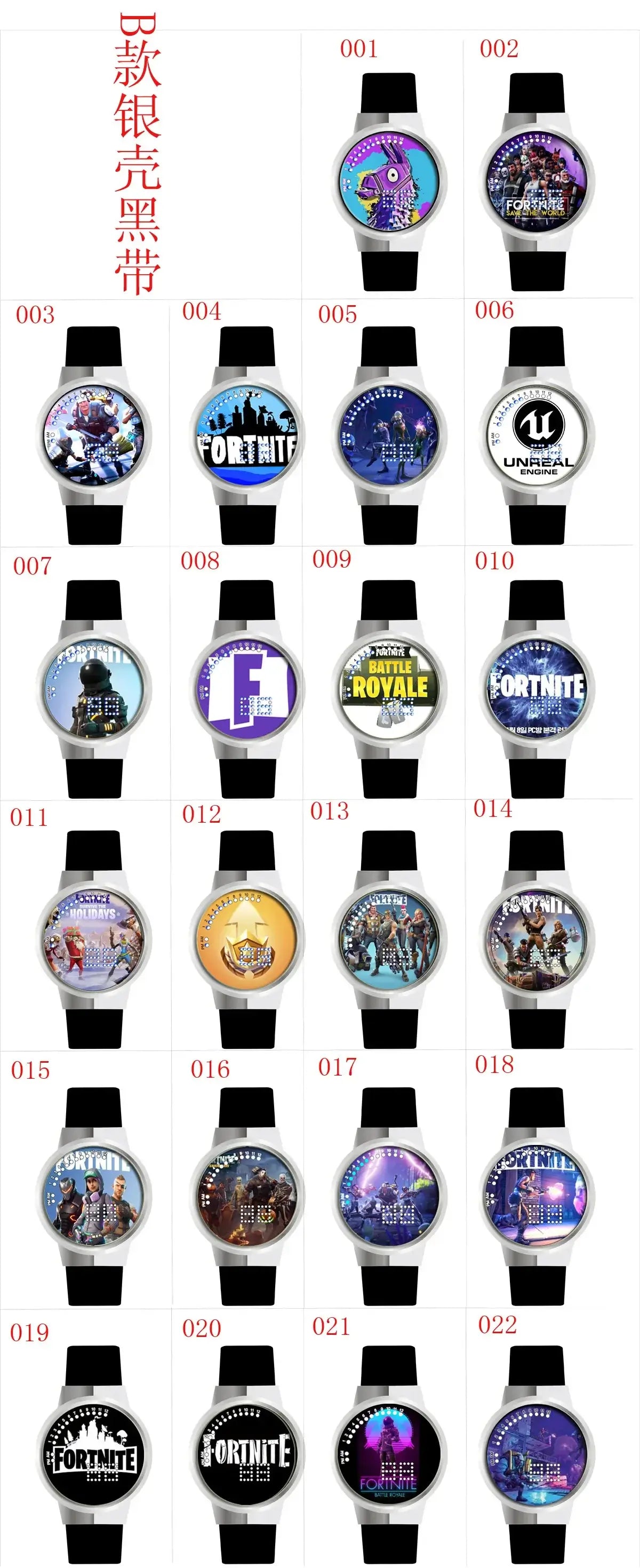 Ρολόι Fortnite Cute Fashion Cartoon Personalized Kawaii με φως νυκτός LED αφής, ηλεκτρονικό μαθητικό ρολόι, δώρο για φίλους