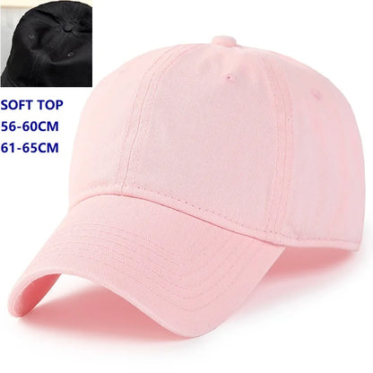 Men Women Oversize XXL 100% Cotton Baseball Cap,Large Baseball Hat for Big Heads 56-63cm(23.5"-25.5"),Adjustable Plain Dad Cap